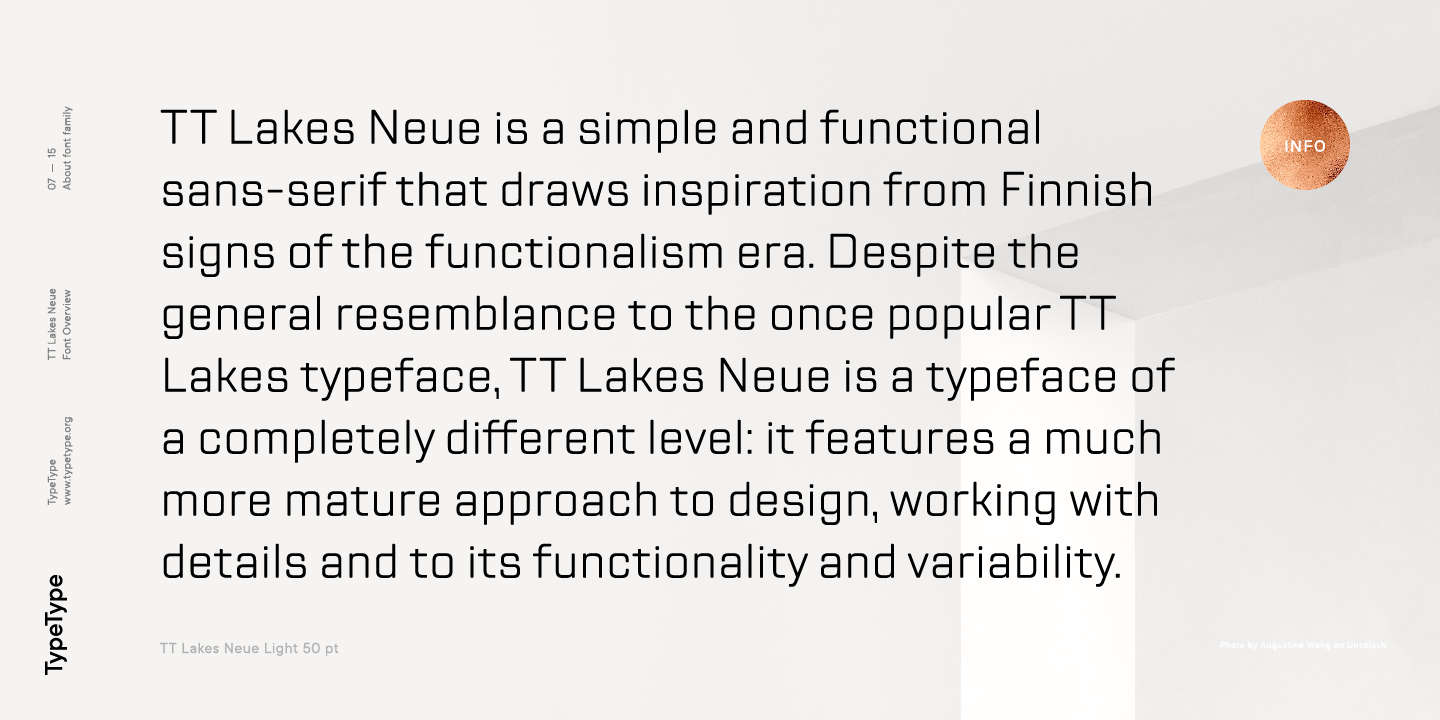 Ejemplo de fuente TT Lakes Neue Compressed Regular